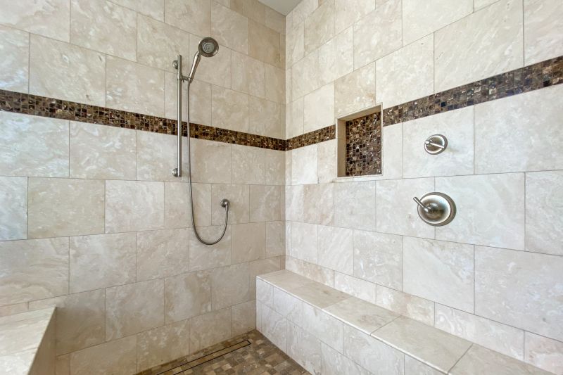 Tile Shower with Built-in Niche